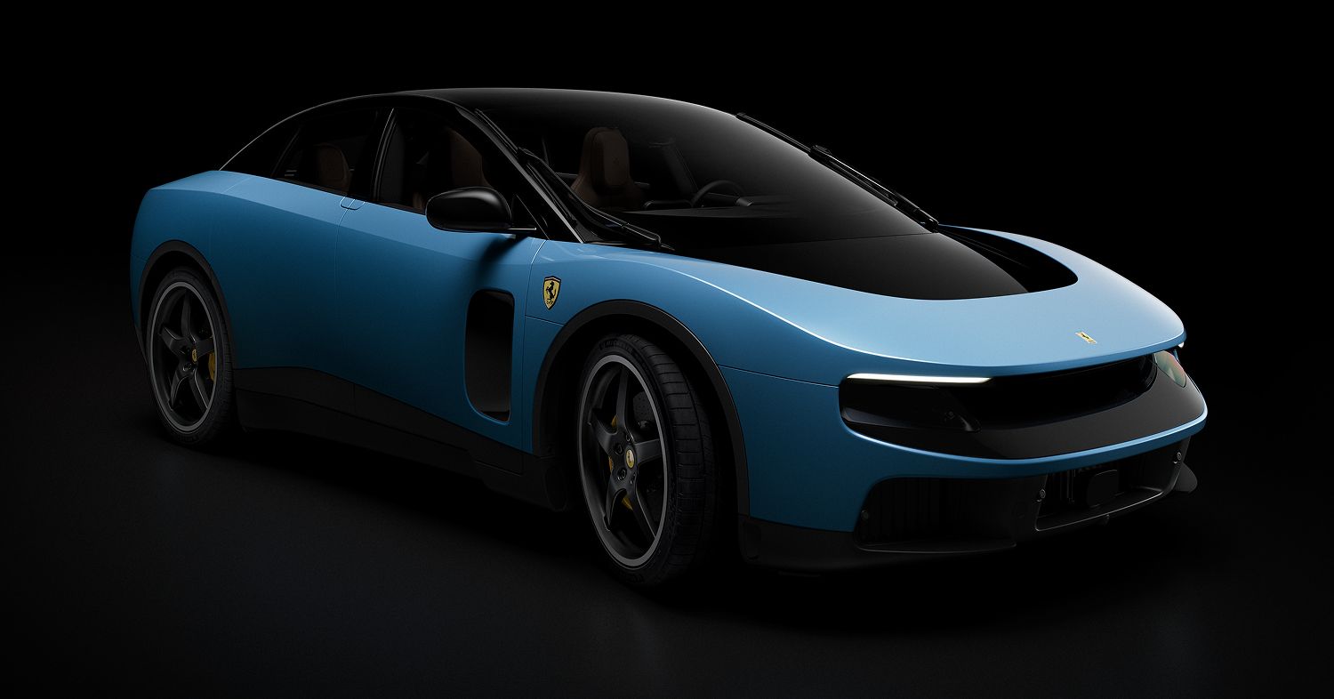 Ferrari Luce exterior in Azzurro La Plata, official Ferrari imagery